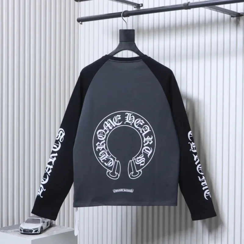 Back CH Horseshoe Patchwork Raglan Long-Sleeve Shirt