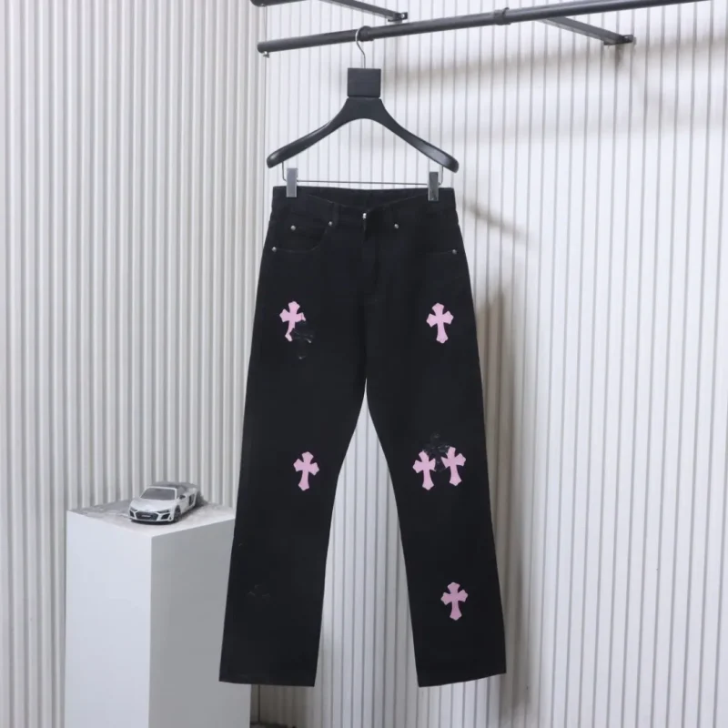 CH Sanskrit Cross Patch Straight-Leg Jeans - Black