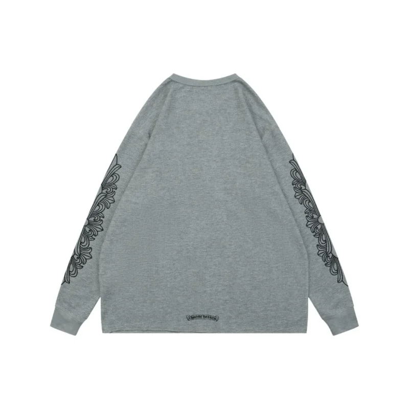 Back CH Sanskrit Cross Waffle-Knit Long-Sleeve Shirt
