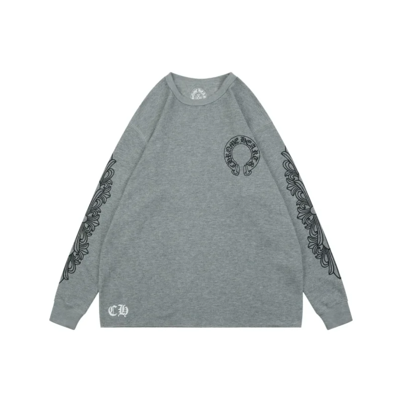 CH Sanskrit Cross Waffle-Knit Long-Sleeve Shirt