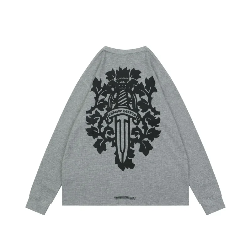 Back CH Vine and Sword Waffle-Knit Long-Sleeve Shirt