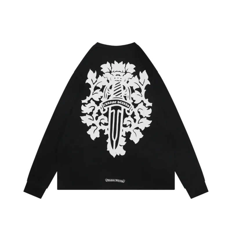 Back CH Vine and Sword Waffle-Knit Long-Sleeve Shirt