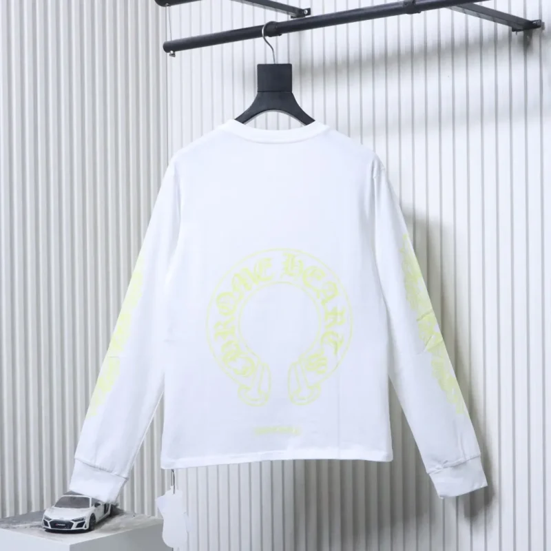 Back CH Yellow Horseshoe Print Long-Sleeve Shirt