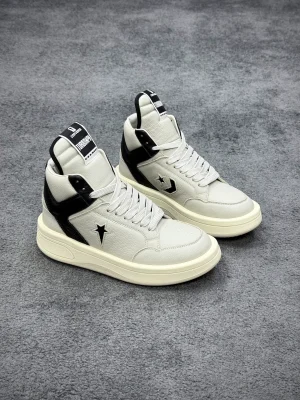 Cnvrs x R 0wens DRKSHDW TURBOWPN Mid Pelican Grey Angeled View