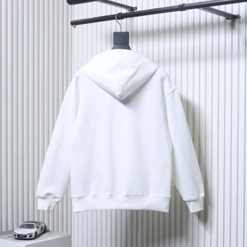 Back View FF Embroidered Logo Cotton Hoodie