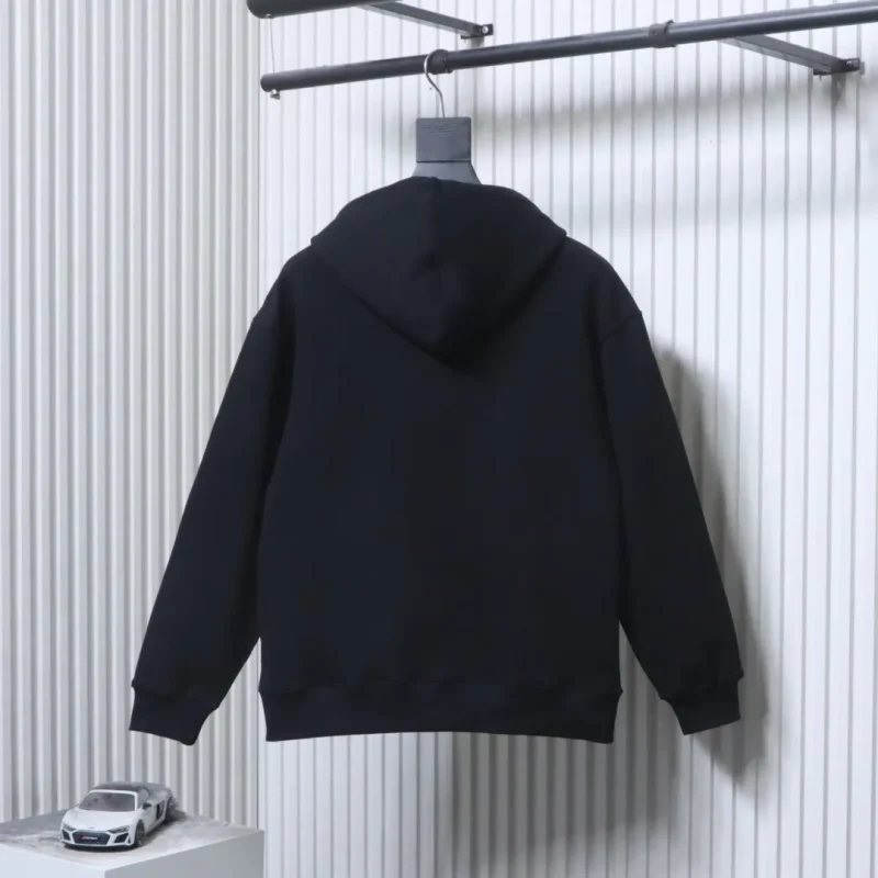 Back View FF Embroidered Logo Cotton Hoodie