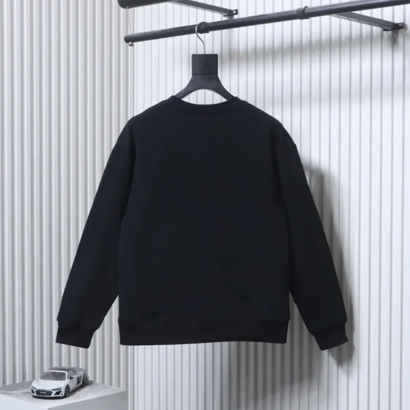 Back View FF Embroidered Pet Dog F Logo Cotton Crewneck Sweatshirt