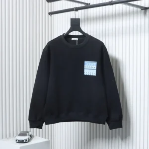 Faux Pocket Print Oversized Crewneck Sweatshirt