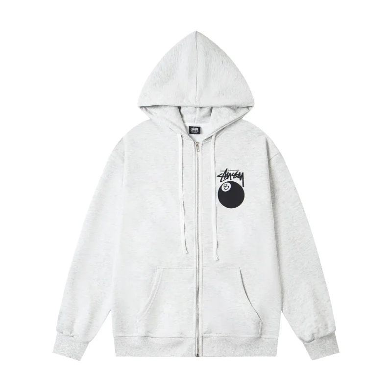 Stussy 8-Ball Graphic Zip-Up Hoodie