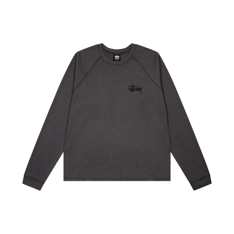 Stussy Fall Logo Waffle Knit Raglan Long-Sleeve Shirt