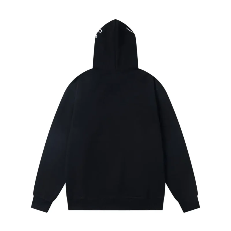 Back Stussy Script Embroidered Pullover Hoodie