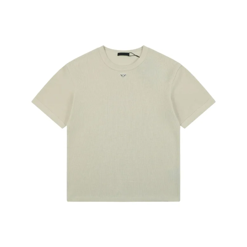 Triangle Logo Waffle-Knit T-Shirt