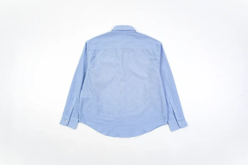 Back View AMI Heart Embroidered Oxford Long Sleeve Shirt