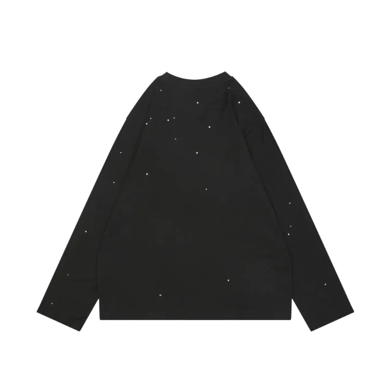 Back View Acne 1996 Rhinestone Logo Long Sleeve Shirt
