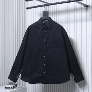 Acne Jacquard Logo Tencel Long Sleeve Shirt