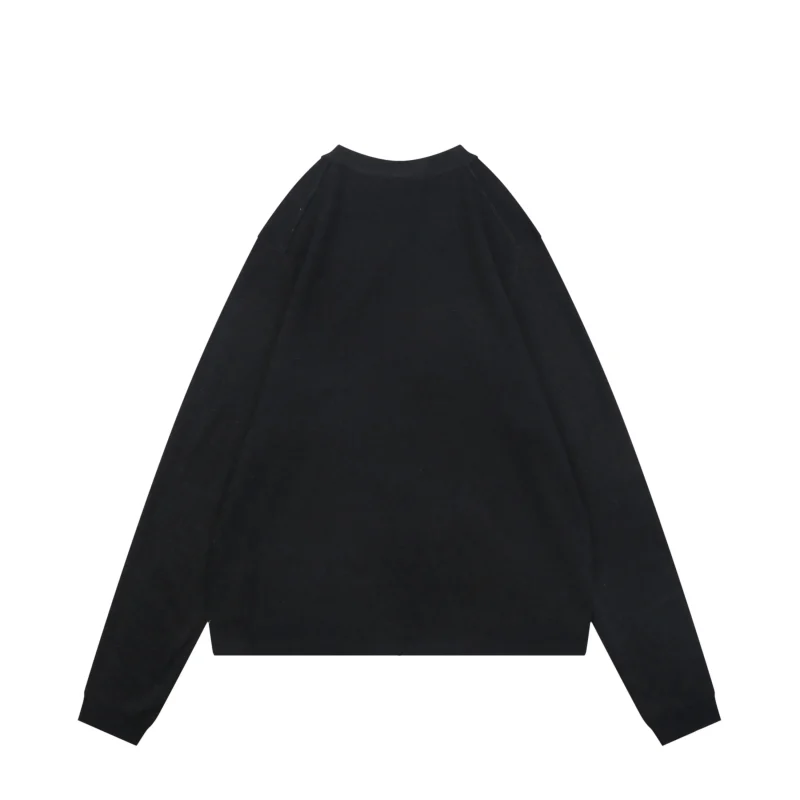Back View Acne Metallic Logo V-Neck Cardigan