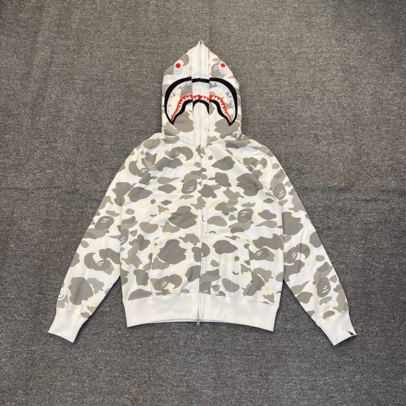BAPE Camo Double Shark Glow-in-the-Dark Zip-Up Hoodie