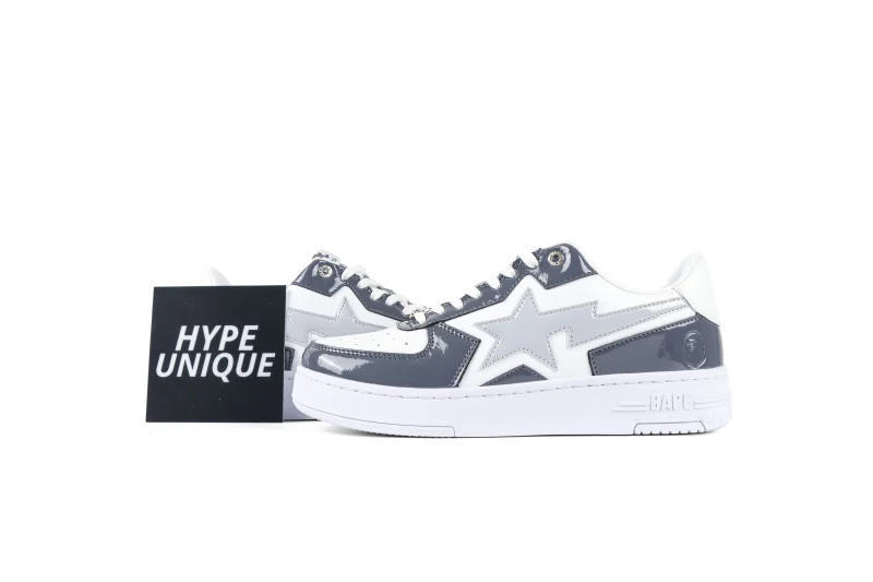 BAPE STA ICON #2 Patent Leather Sneakers "Grey"