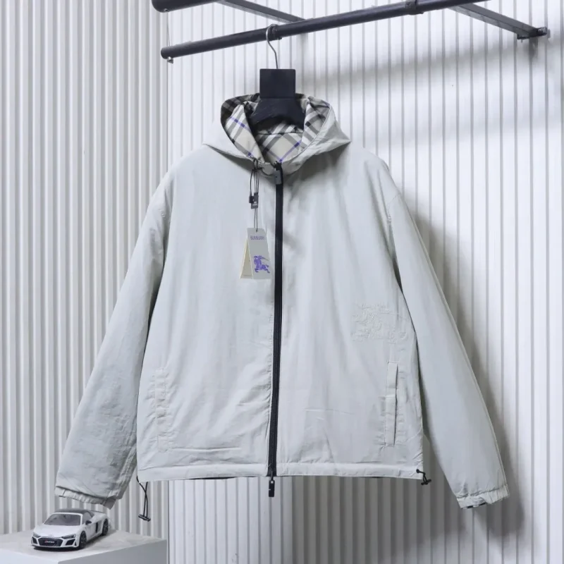 Reversible BBR Check Horse Appliqué Reversible Hooded Jacket