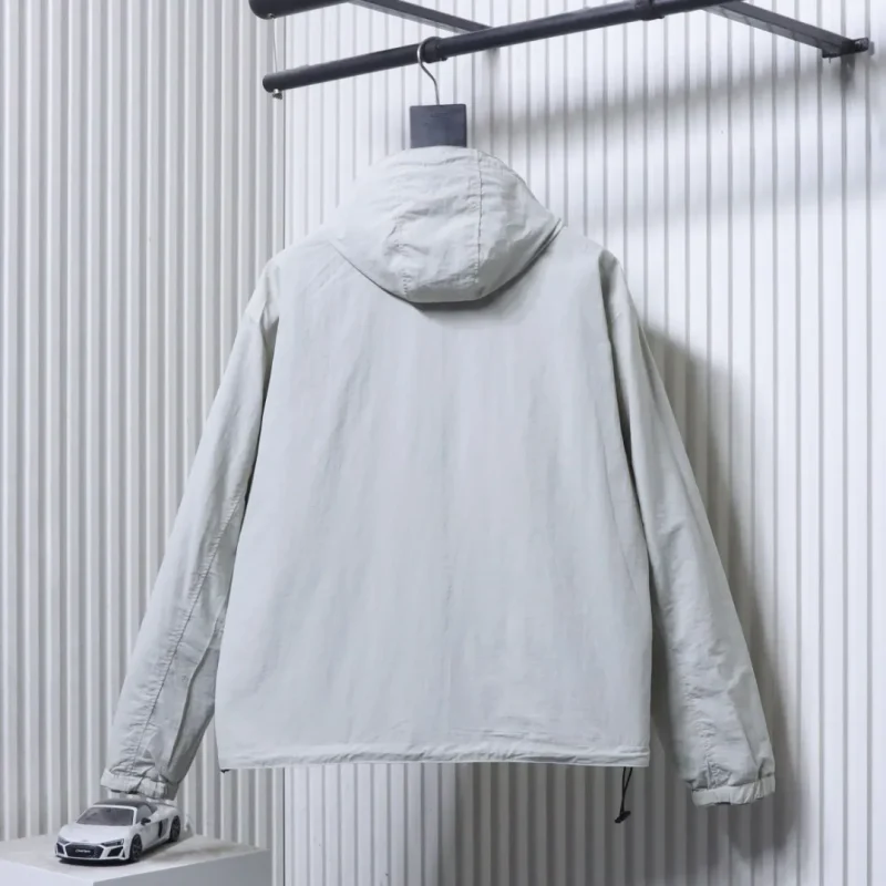 Back View Reversible BBR Check Horse Appliqué Reversible Hooded Jacket