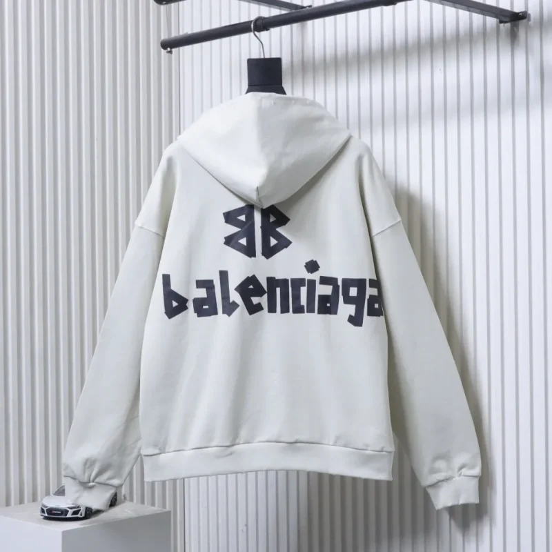 Back View BLCG Classic Tape Distressed Hoodie