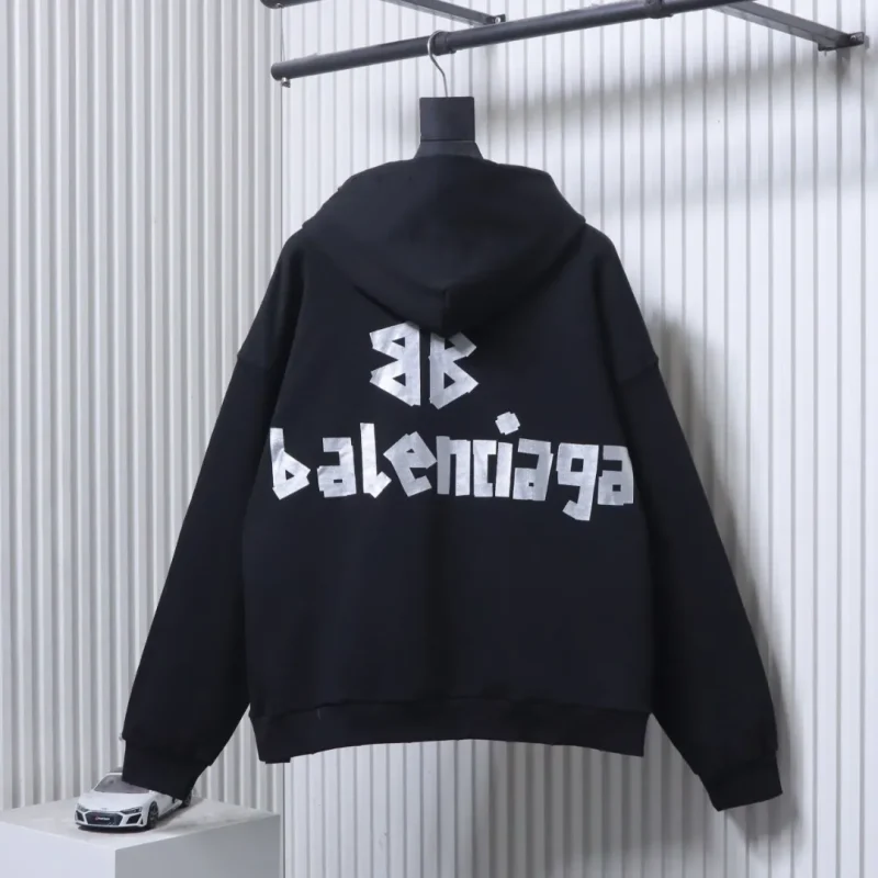 Back View BLCG Classic Tape Distressed Hoodie