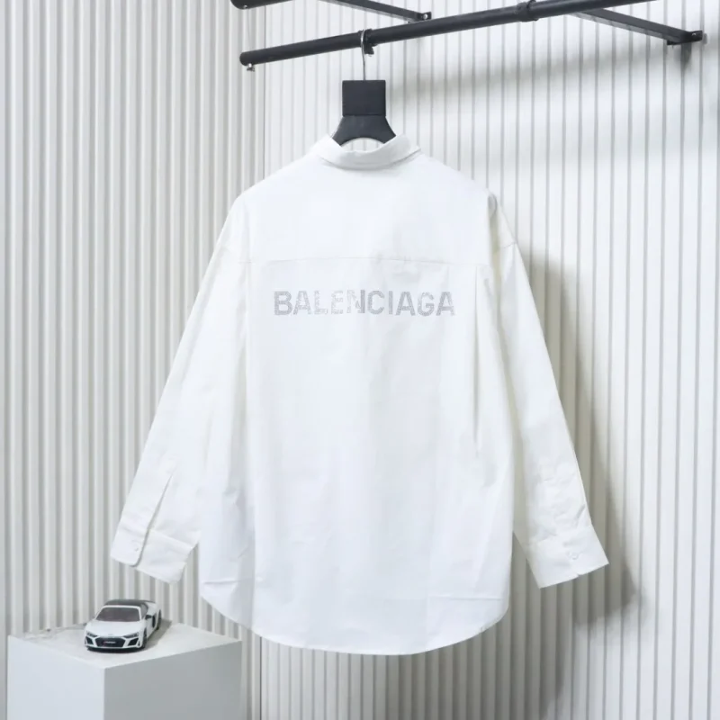 Back View BLCG Rhinestone Logo Long Sleeve Shirt
