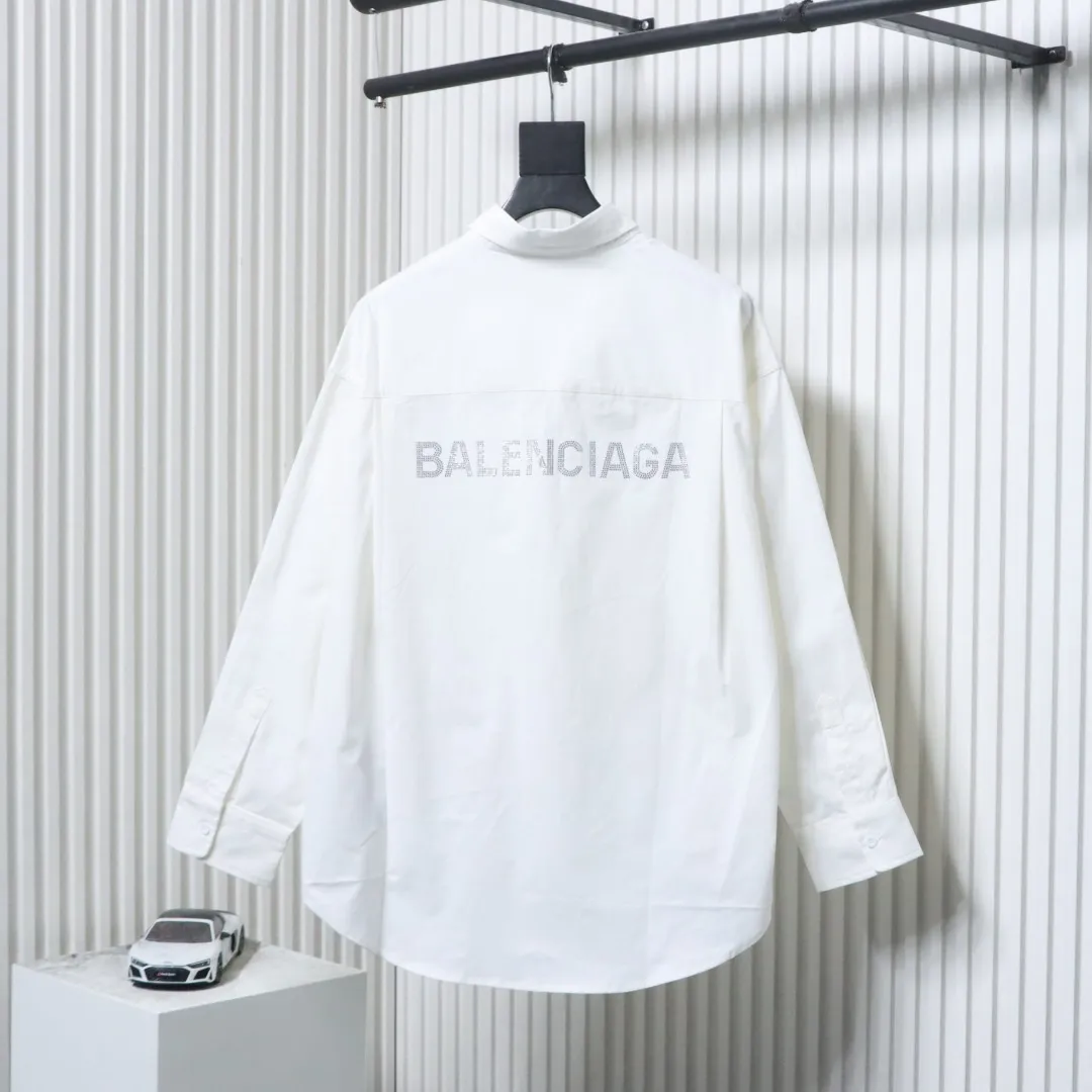 Back View BLCG Rhinestone Logo Long Sleeve Shirt