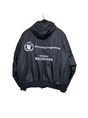 Back View BLCG x WFP Black Functional Hooded Flight Jacket