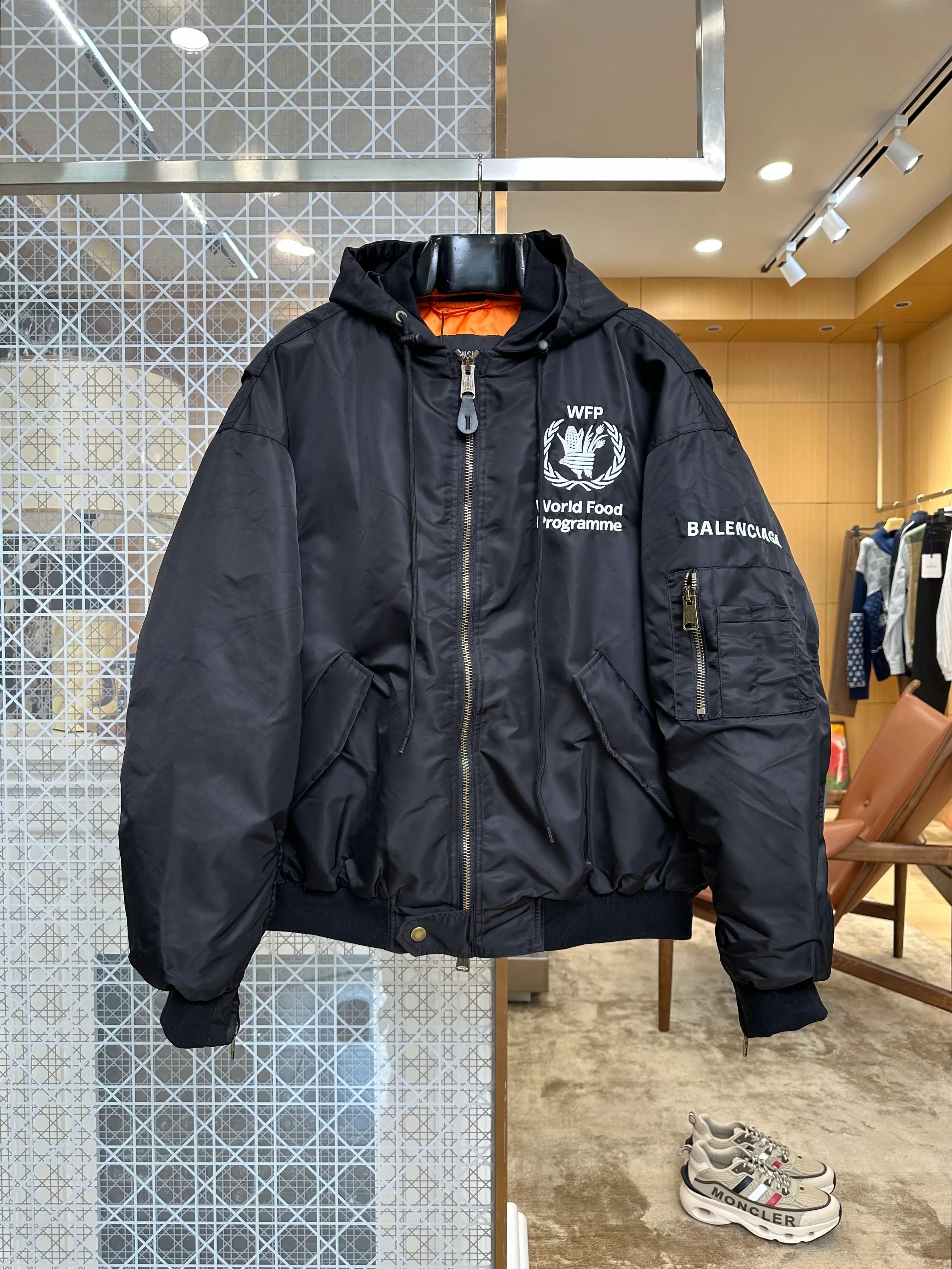 BLCG x WFP Black Functional Hooded Flight Jacket