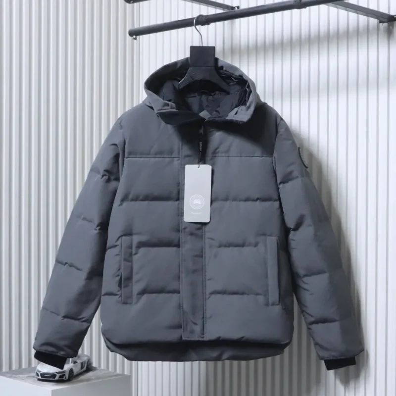 C.G. Classic Hooded Gray Patch Down Jacket