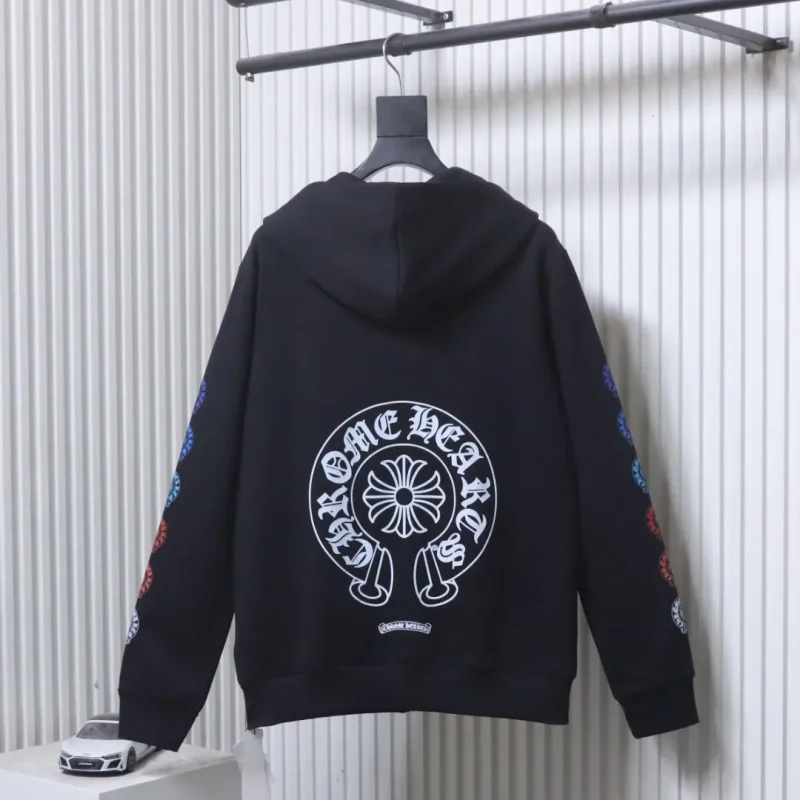 Back View CH Rainbow Logo Zip-Up Hoodie