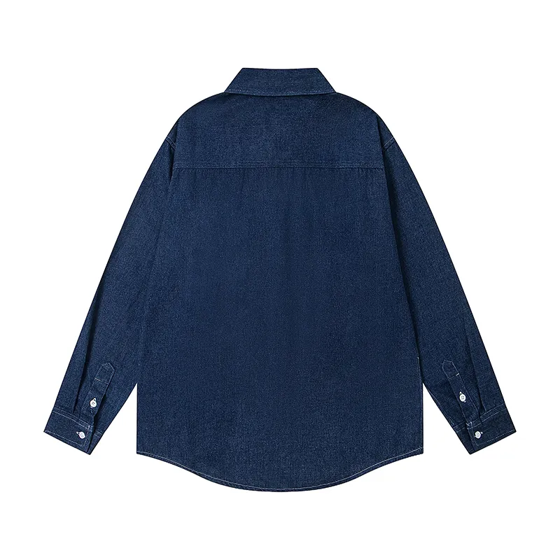 Back View Carhartt WIP Gold Label Embroidered Washed Denim Shirt