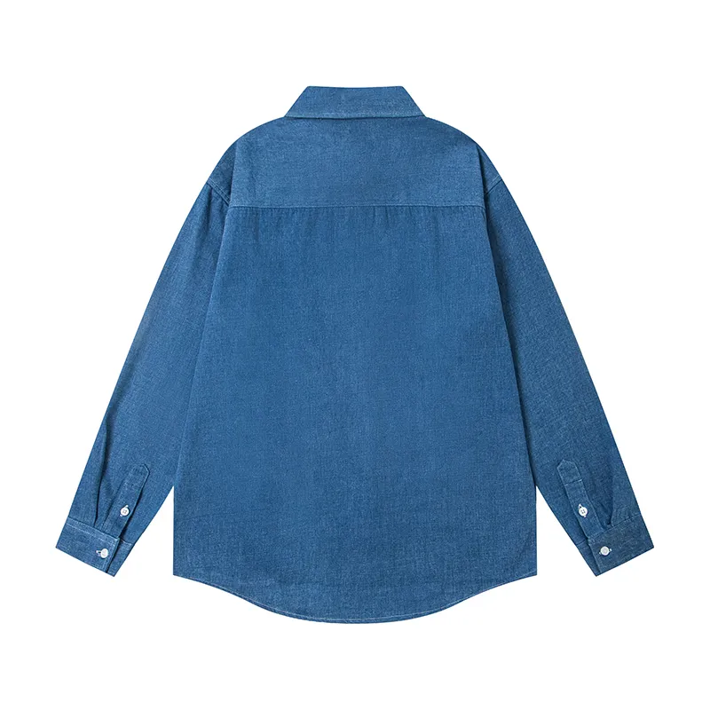 Back View Carhartt WIP Gold Label Embroidered Washed Denim Shirt