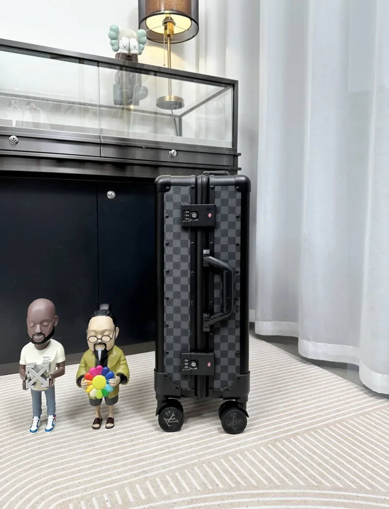 Damier Graphite rolling luggage side view