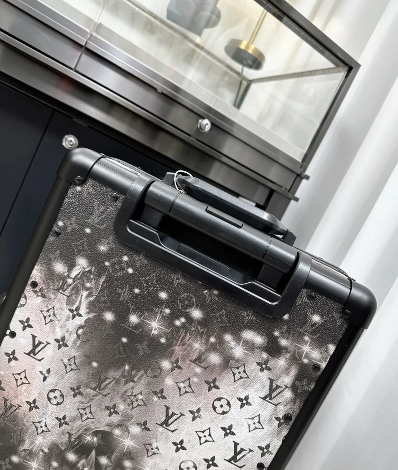 Galaxy monogram luggage top handle detail