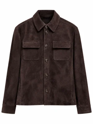 LP Dark Brown Suede Lambskin Shirt Jacket
