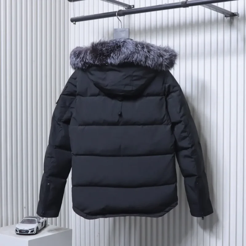 Back View M.K. Fox Fur Hooded Down Jacket