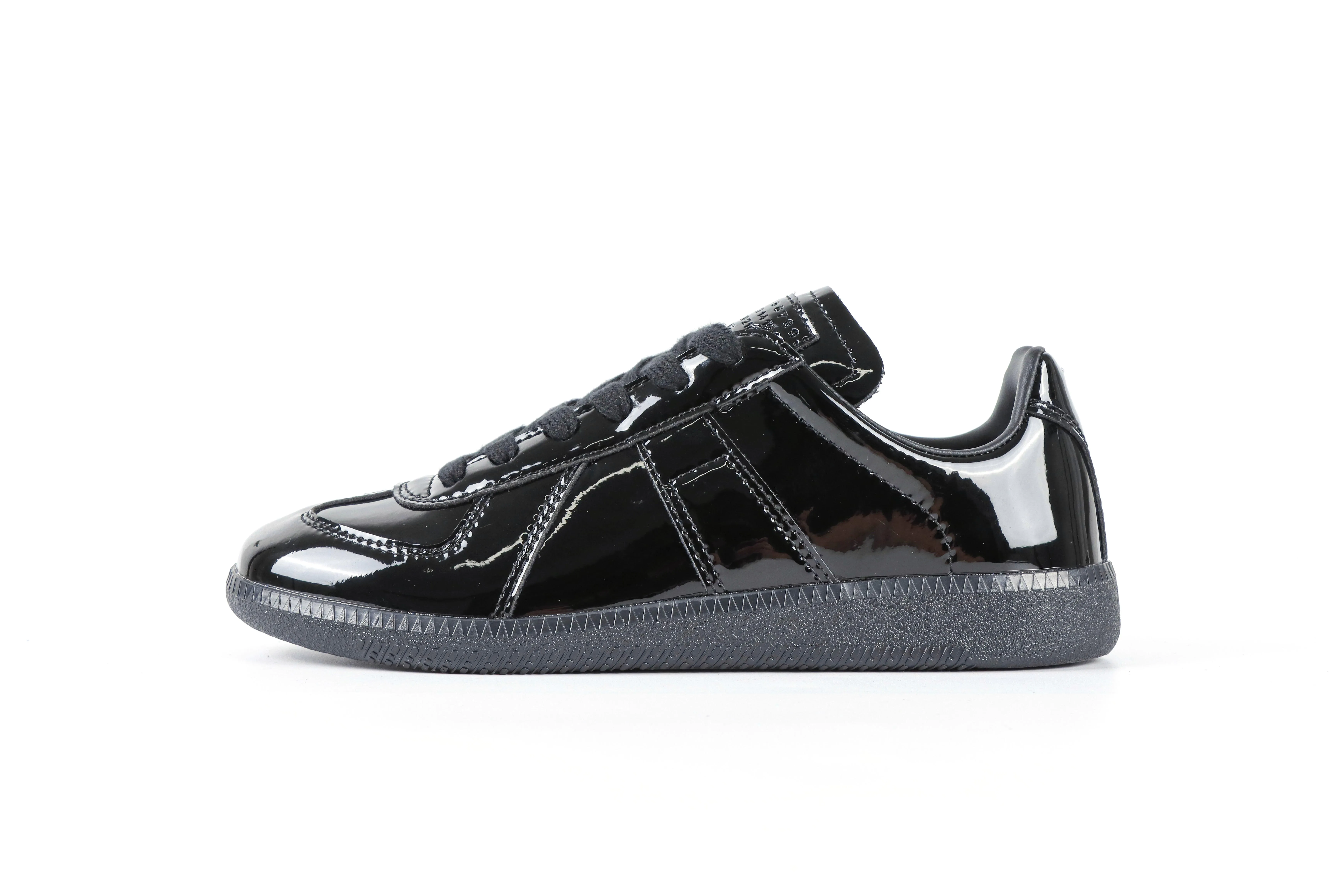 MM Replica Patent Leather Sneakers Black Left Side View