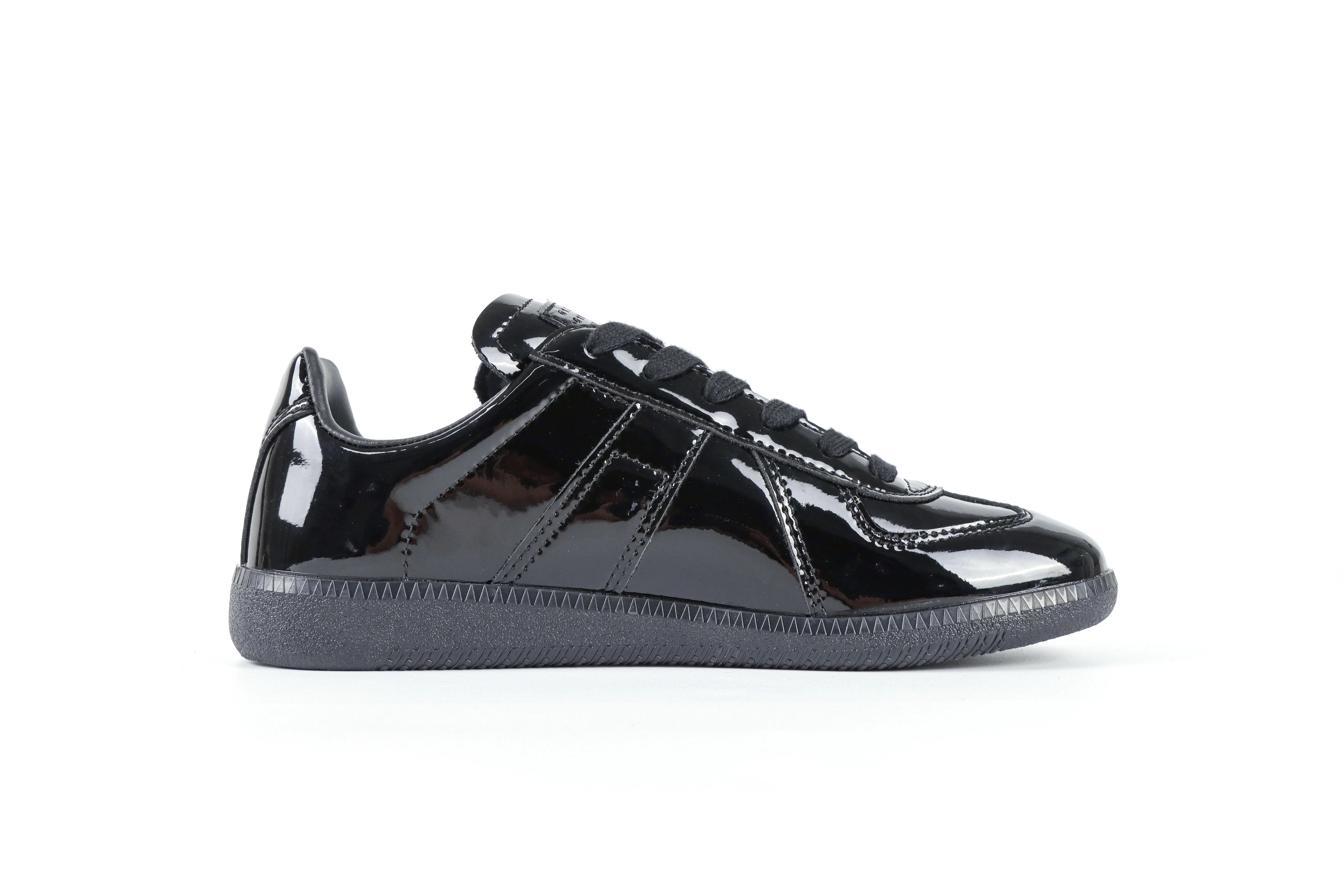 MM Replica Patent Leather Sneakers Black Right Side View