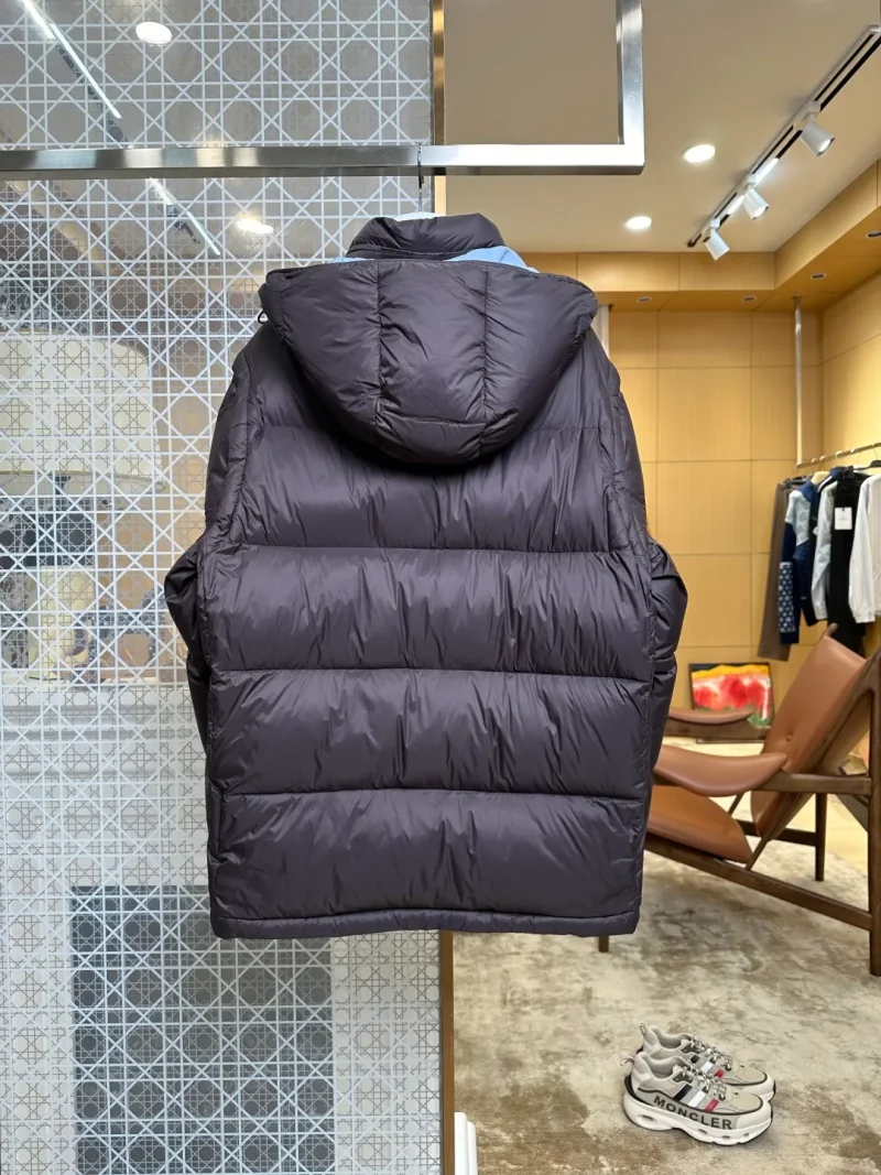 Back View Mcler Detachable Sleeve Hooded Down Jacket