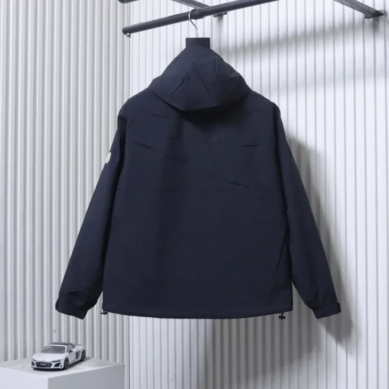 Back View Mcler Embroidered Logo Hooded Zip Jacket