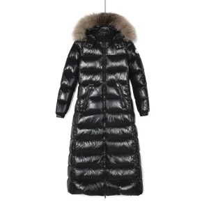 Mcler Hudson Fur Trim Long Hooded Down Jacket