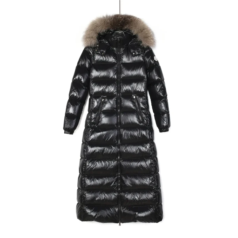 Mcler Hudson Fur Trim Long Hooded Down Jacket
