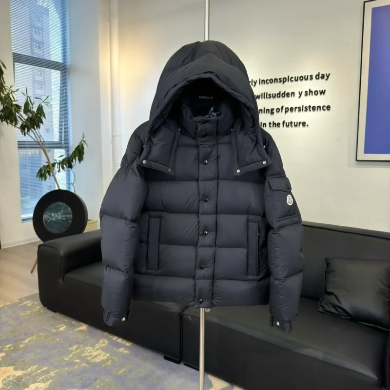Mcler Maya Anniversary Matte Logo Hooded Down Jacket Details