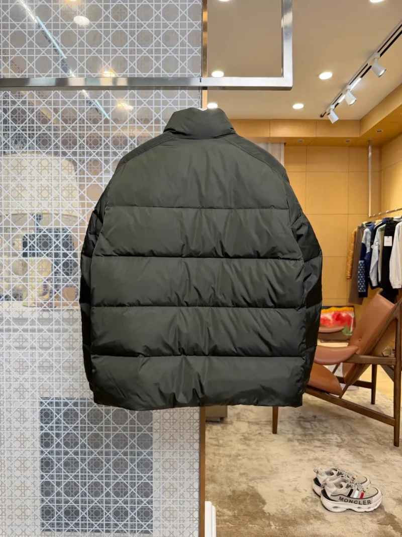 Back View Mcler Stand Collar Patchwork Goose Down Jacket