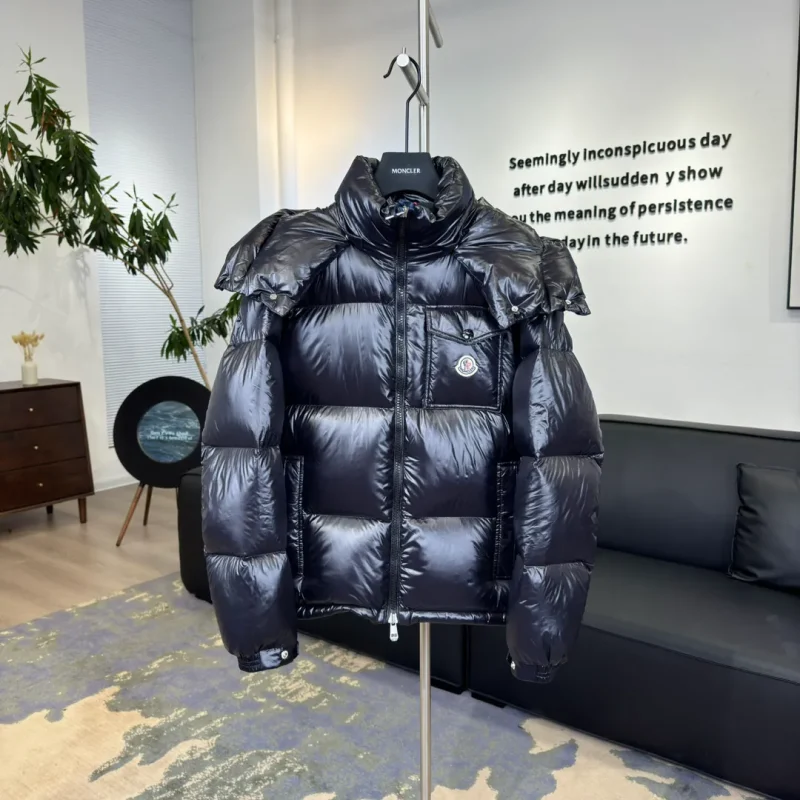 Mcler Tricolor Ribbon Hooded Down Jacket