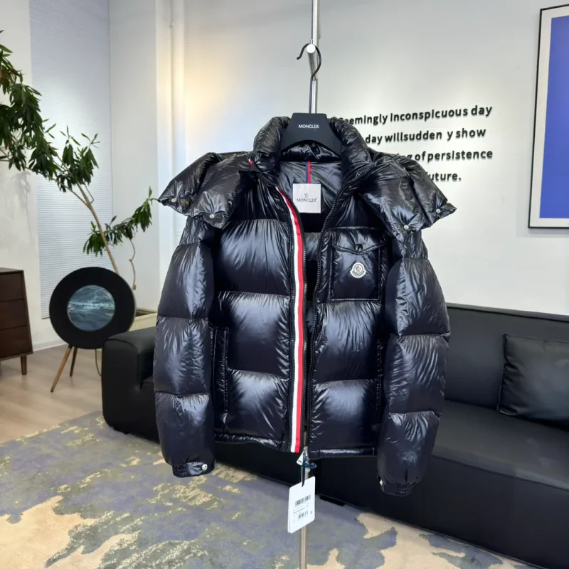 Mcler Tricolor Ribbon Hooded Down Jacket