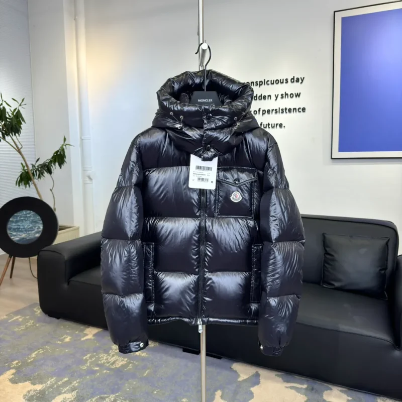 Mcler Tricolor Ribbon Hooded Down Jacket