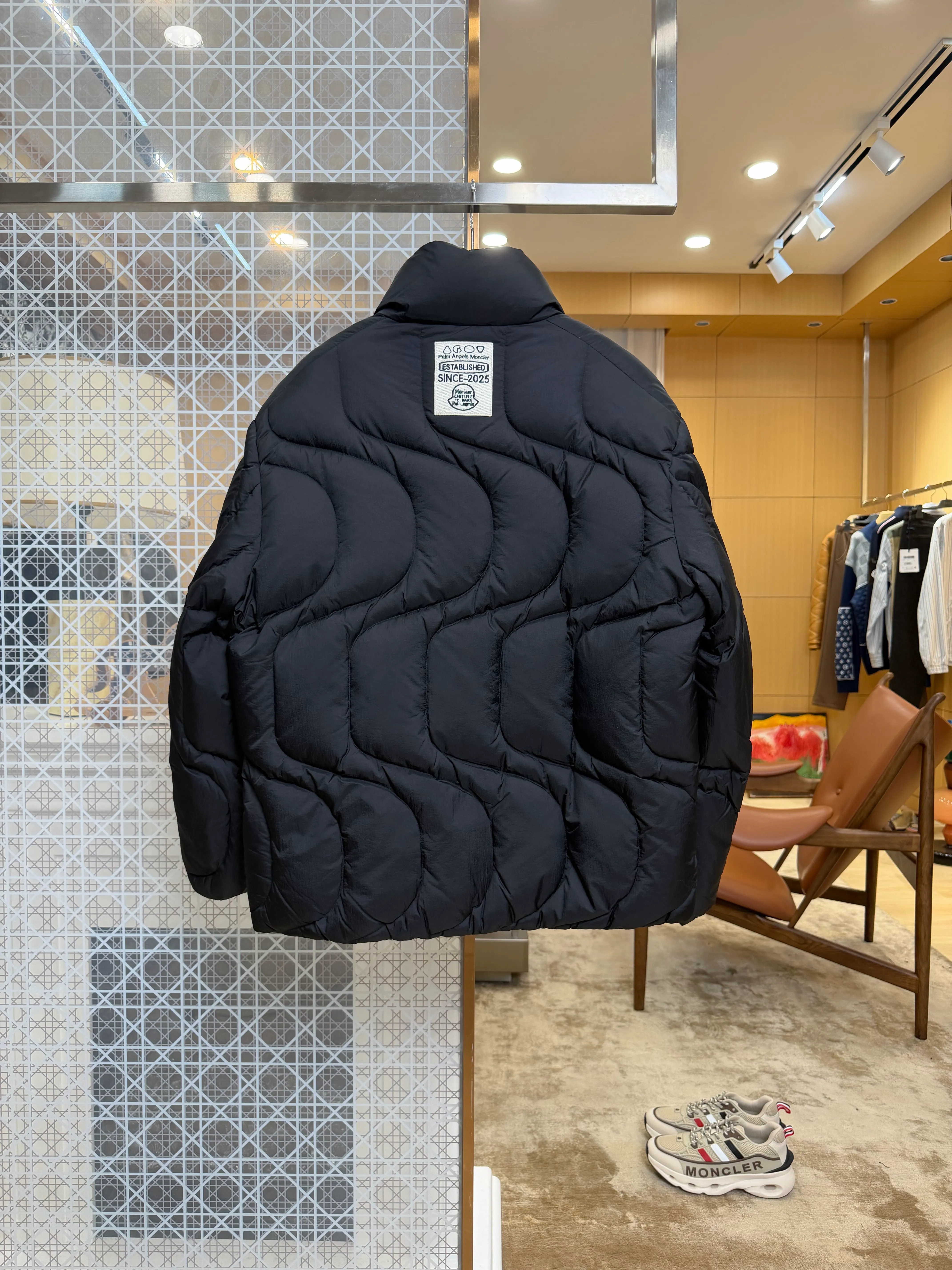 Back View Mcler x Palm Angels Haunani Wave Quilted Down Jacket